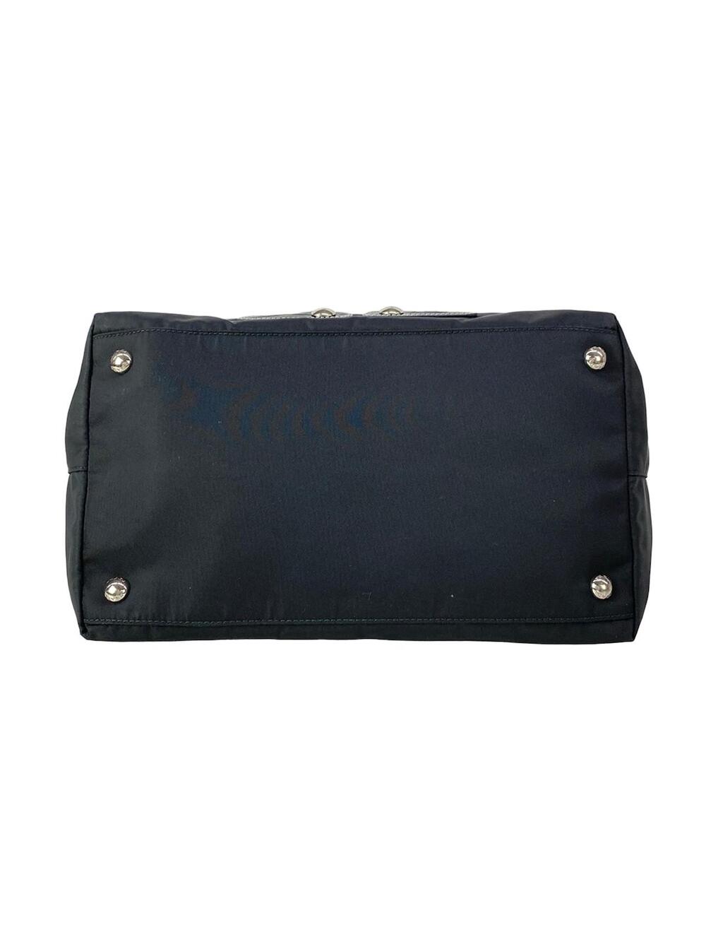 Prada Black Silver Nylon Leather Patent #282875P97B - Picture 5 of 15